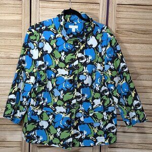 Charter Club Jacket Floral Patterned Size 2X